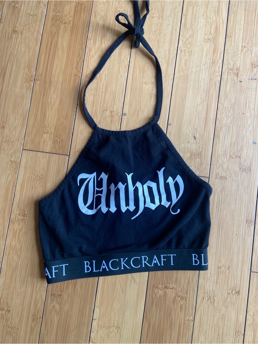 BLACKCRAFT Black Crop Top with Branded Waistband